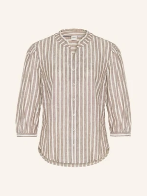 Brax Bluzka Violet Z Lnem I Błyszczącą Przędzą beige