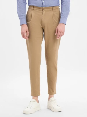 BRAX Chinosy - Tino Mężczyźni Bawełna beżowy jednolity,