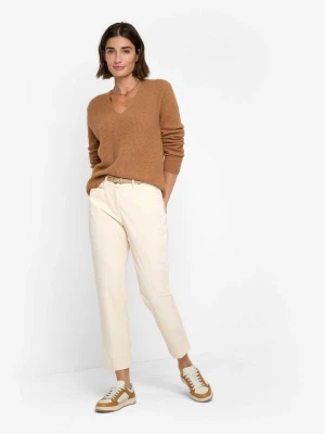 BRAX Damskie spodnie sztruksowe - Mara S Kobiety biały jednolity,