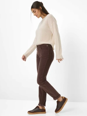 BRAX Damskie spodnie sztruksowe - Mary Kobiety Sztruks brązowy jednolity,