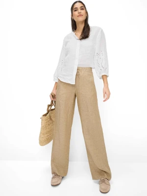 BRAX Lniane spodnie - Farina Kobiety len (100%) beżowy jednolity,