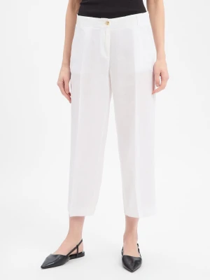 BRAX Lniane spodnie - Maine Kobiety len biały jednolity,