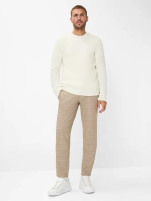 BRAX Męskie spodnie flanelowe - Phil K Mężczyźni Sztuczne włókno brązowy w kratkę,