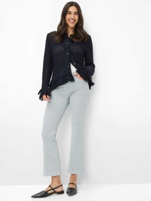 BRAX Spodnie bootcut - Shakira Kobiety Bawełna niebieski|biały w paski,