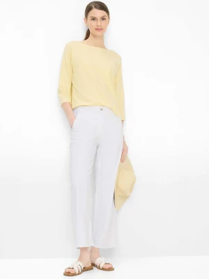 BRAX Spodnie - Maine Kobiety Bawełna biały jednolity,