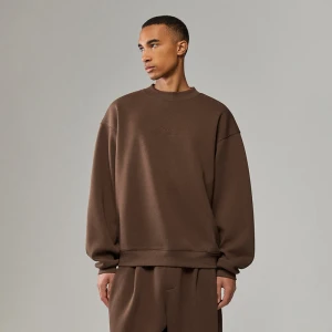 Brązowa bluza crewneck z haftem House