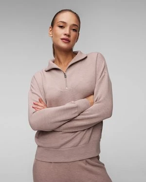 Brązowa Bluza Damska Varley Hawley Half Zip Sweat