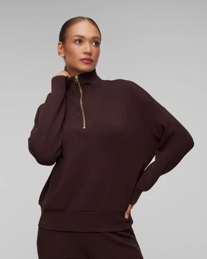 Brązowa Bluza Damska Varley Hawley Half Zip Sweat
