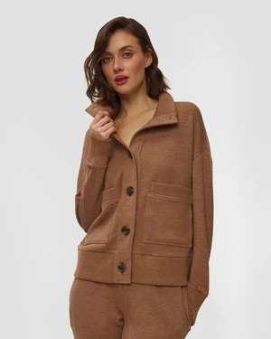 Brązowa Bluza Damska Varley Sabrina Button Through Sweat
