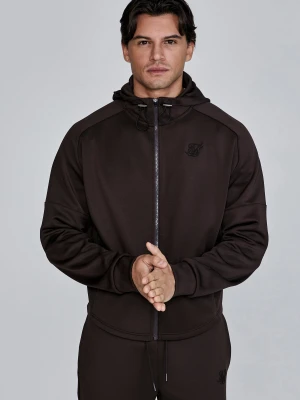 SikSilk Męska Brązowa Bluza z Pełnym Zamkiem