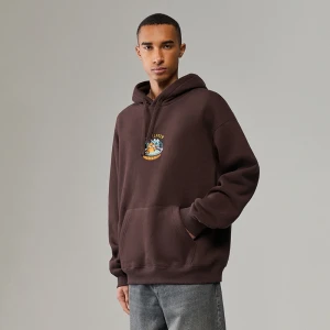 Brązowa bluza z kapturem i haftem wydry House