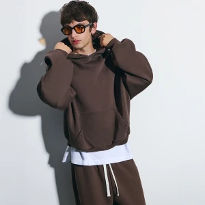 Brązowa bluza z kapturem oversize basic House