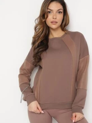 Brązowa Bluza z Ozdobnym Łańcuszkiem Letonia las garras