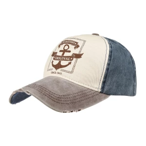 Brązowa czapka z daszkiem baseballówka vintage uniwersalna brązowy, beżowy Merg