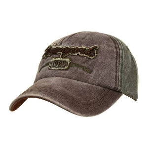 Brązowa czapka z daszkiem baseballówka vintage uniwersalna brązowy, beżowy Merg