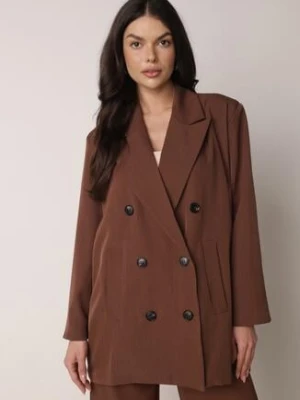 Brązowa Dwurzędowa Marynarka o Pudełkowym Kroju Nilinne jumelle