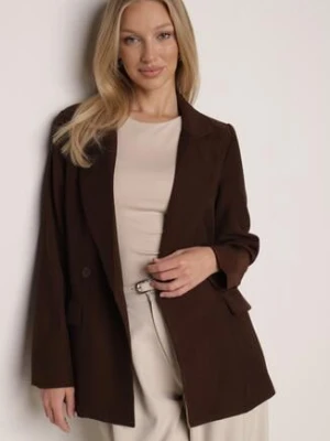 Brązowa Dwurzędowa Marynarka w Stylu Oversize Clazara elsa.m by may