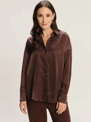 Brązowa koszula o klasycznym fasonie Greenpoint