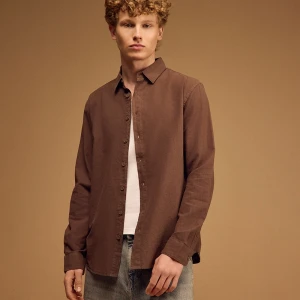 Brązowa koszula z domieszką lnu House