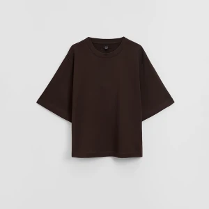 Brązowa koszulka boxy z grubszej dzianiny heavy weight House