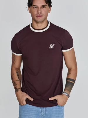 Brązowa koszulka męska typu ringer SikSilk