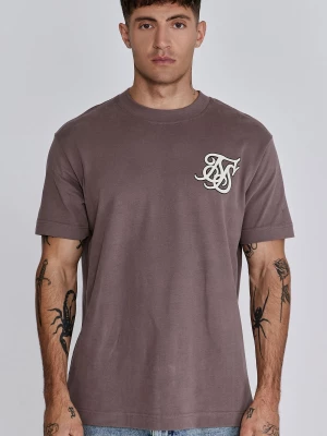 Brązowa koszulka męska z logo SikSilk