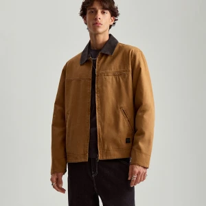 Brązowa kurtka dad fit z kołnierzem House