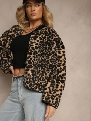 Brązowa Kurtka Futrzana Ozdobiona Kieszeniami Sewiala belcci