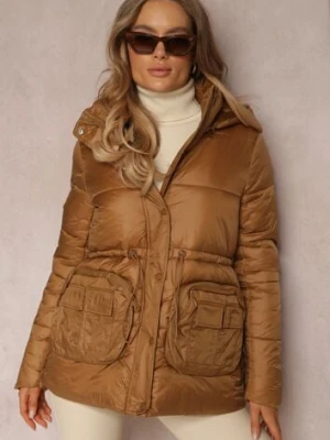 Brązowa Kurtka Pikowana Ściągana w Talii Althomene ann gissy