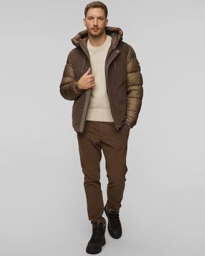 Brązowa kurtka wełniana męska Hugo Boss C-Corradeo
