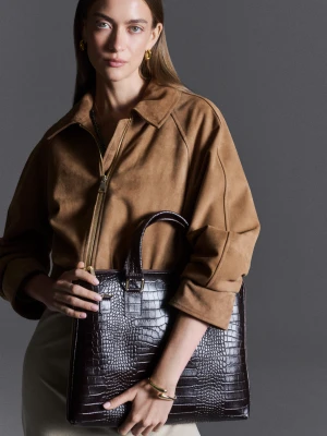 Brązowa kurtka zamszowa à la bomberka TARANKO