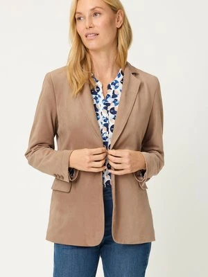 Brązowa marynarka damska z miękkiego dżerseju – Refresh Olsen