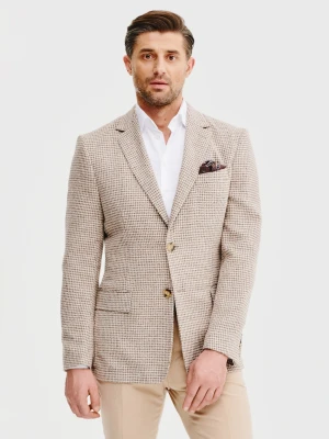 Brązowa marynarka w pepitkę Pako Lorente