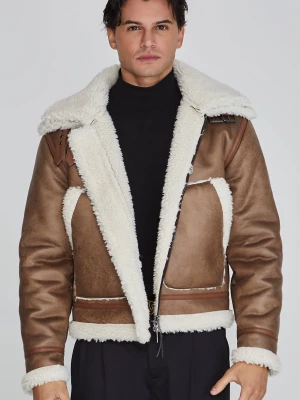 Brązowa męska kurtka aviator SikSilk