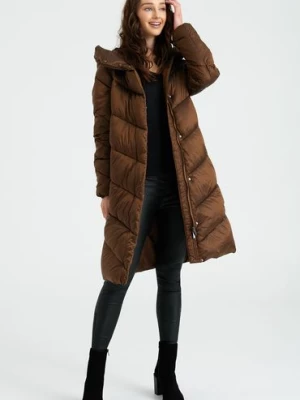 Brązowa pikowana kurtka damska zimowa Greenpoint