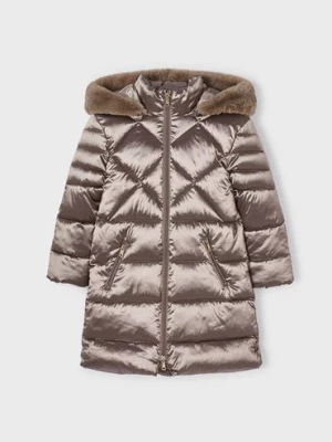 Brązowa pikowana kurtka dziewczęca zimowa - Mayoral