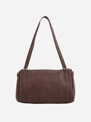 Brązowa Prostokątna Torebka na Ramię z Dodatkowym Paskiem Crossbody Lunari Caely