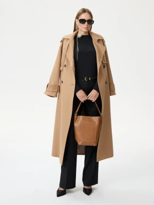 Brązowa skórzana torebka z dwoma rączkami TARANKO