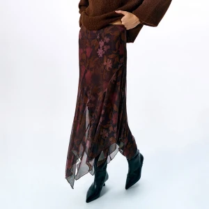 Brązowa spódnica midi w kwiaty House