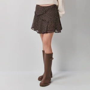 Brązowa spódnica w kropki z wszytymi spodenkami House