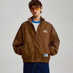 Brązowa sportowa kurtka przejściowa w stylu retro House