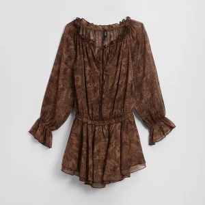 Brązowa sukienka mini we wzór House