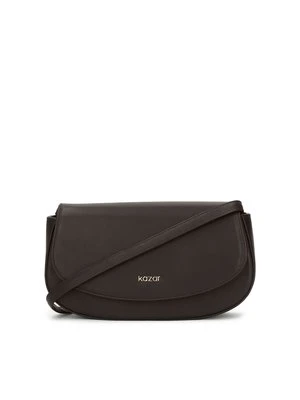 Brązowa sztywna torebka z paskiem na ramię Kazar