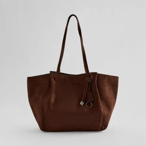 Brązowa torba shopper z imitacji zamszu House