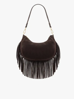 Brązowa torebka boho z frędzlami Bravo Moda
