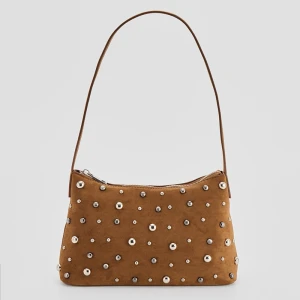 Brązowa torebka z imitacji zamszu z metalowymi detalami House