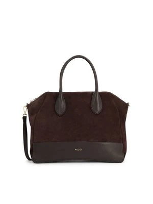 Brązowa zamszowa tote o miękkiej formie Kazar