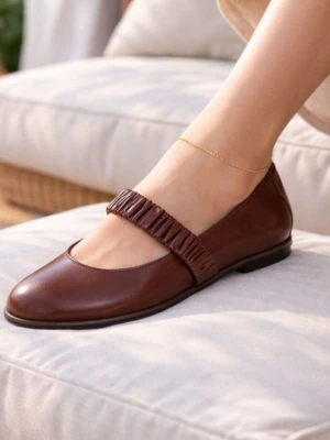 Brązowe baleriny damskie 7mil