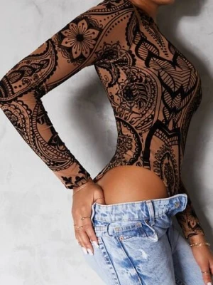 Brązowe Body z Siateczki Vonegno by swan