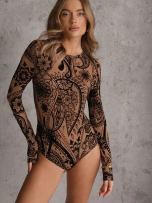 Brązowe Body z Siateczki Vonegno by swan